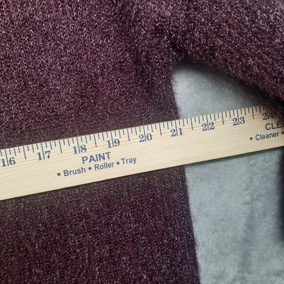 The Zig Zag Stripe XL Plum Purple Sparkly Soft Open Cardigan with Pockets - Picture 4 of 7